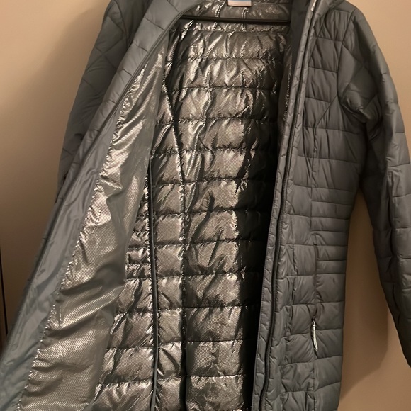 Teal Columbia Omni Heat Mid thigh Coat - Picture 5 of 11